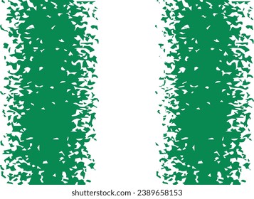 Nigeria Flag Paint Brush Strokes
