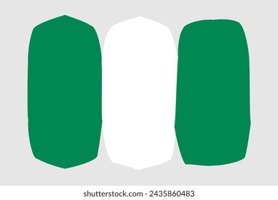 Nigeria flag - painted design vector illustration. Vector brush style