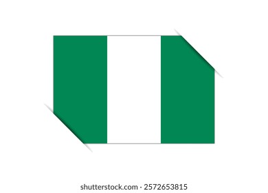 Nigeria flag - rectangle colorful flag representing a country cultural identity and heritage. The essence of national pride and unity. Attached by the corners in a paper album