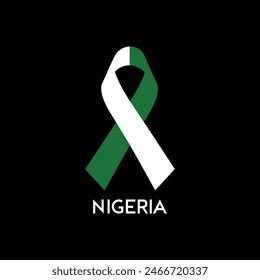  Nigeria flag ribbon design vector
