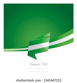 Nigeria flag ribbon New abstract origami green background banner vector