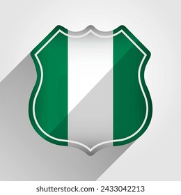 Nigeria Flag Road Sign Illustration