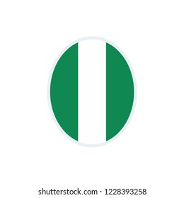 Nigeria flag. Nigeria round flag.