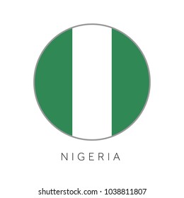 Nigeria flag round circle vector icon