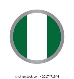 Nigeria flag round circle vector icon.