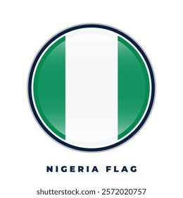 Nigeria flag round design circle vector template