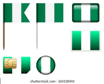 Nigeria flag set on a white background.