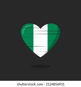 Nigeria Flag Shaped Love Illustration Floating Stock Vector (Royalty ...