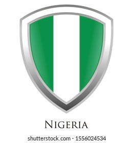 nigeria  flag shield logo icon vector
