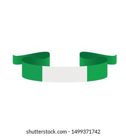 Nigeria  flag. Simple ribbon  vector Nigeria  
 flag