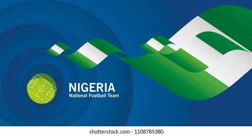 Nigeria flag soccer football team abstact stadium background