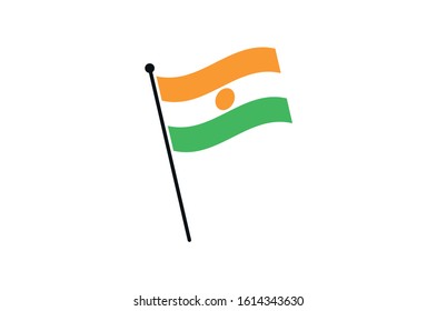 Nigeria Flag Vector icon ,waving flag of Nigeria icon illustration
