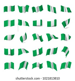 Nigeria flag, vector illustration