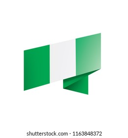 Nigeria flag, vector illustration on a white background.