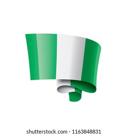 Nigeria flag, vector illustration on a white background.