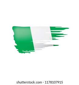 Nigeria flag, vector illustration on a white background