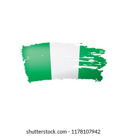 Nigeria flag, vector illustration on a white background