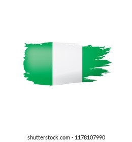 Nigeria flag, vector illustration on a white background