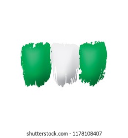 Nigeria flag, vector illustration on a white background