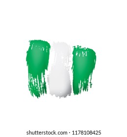 Nigeria flag, vector illustration on a white background