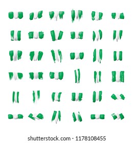 Nigeria flag, vector illustration on a white background