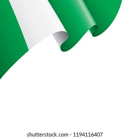 Nigeria flag, vector illustration on a white background.