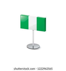 Nigeria flag, vector illustration on a white background.