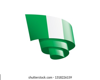 Nigeria flag, vector illustration on a white background.