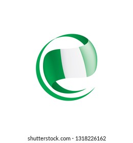 Nigeria flag, vector illustration on a white background.