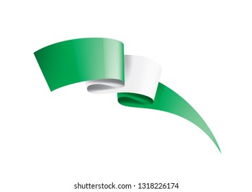 Nigeria flag, vector illustration on a white background.