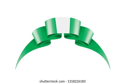 Nigeria flag, vector illustration on a white background.