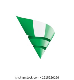 Nigeria flag, vector illustration on a white background.