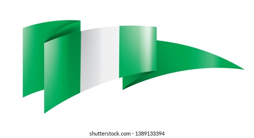 Nigeria flag, vector illustration on a white background.