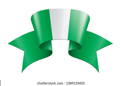 Nigeria flag, vector illustration on a white background.