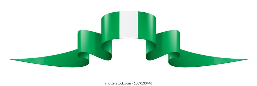 Nigeria flag, vector illustration on a white background.