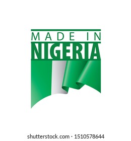 Nigeria flag, vector illustration on a white background.