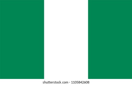 Nigeria Flag, Vector image and icon