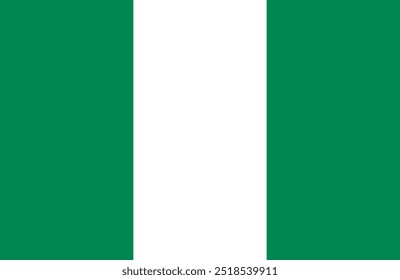 Vector de la bandera de Nigeria. Bandera de Nigeria signo aislado. Bandera nacional de Nigeria icono de símbolo plano para la impresión de cualquier tamaño. EPS 10