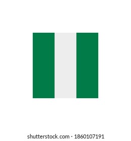 Nigeria flag vector square icon - illustration. Flag of Nigeria. Abstract concept, icon, square, button