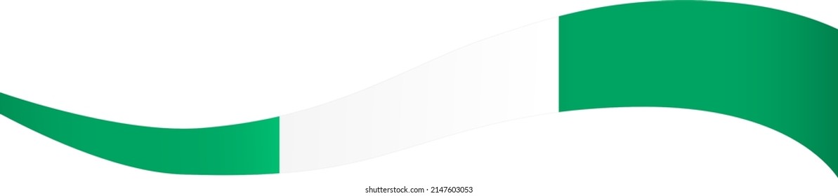 Onda de la bandera de Nigeria aislada en el fondo de la png o transparente,Símbolo de Nigeria, ilustración vectorial