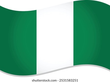 Nigeria Flag Waving 3D Vector