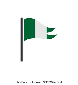 Nigeria Flaggen-Symbol-Set, Nigeria Unabhängigkeitstag Symbol für Vektorsymbol