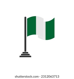 Nigeria flags icon set, Nigeria independence day icon set vector sign symbol