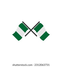 Nigeria flags icon set, Nigeria independence day icon set vector sign symbol