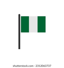 Nigeria flags icon set, Nigeria independence day icon set vector sign symbol