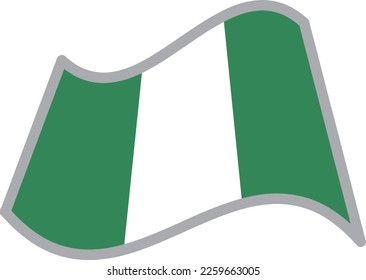 Nigeria fluttering national flag illustration vector material