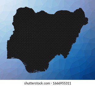Nigeria geometric map. Stencil shape of Nigeria in low poly style. Charming country vector illustration.