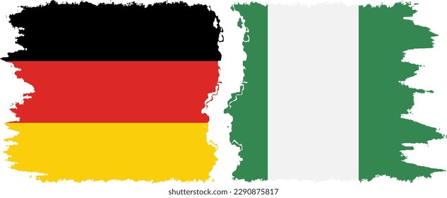 Conexión de banderas de grifo de Nigeria y Alemania, vector
