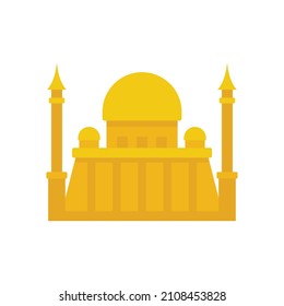 Nigeria gold temple icon. Flat illustration of Nigeria gold temple vector icon isolated on white background