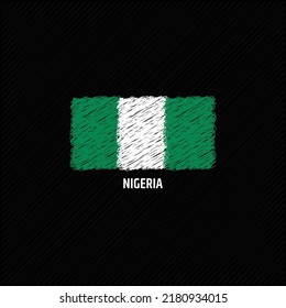 Ilustración vectorial plana de bandera gruesa de Nigeria